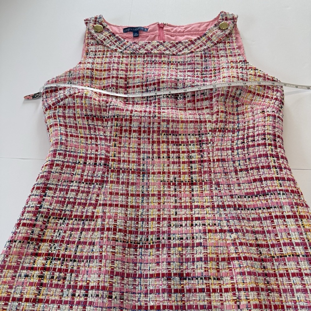 Talbots Pink Ribbon Tweed Sleeveless Shift Dress Size 2 Office Preppy - Picture 10 of 13